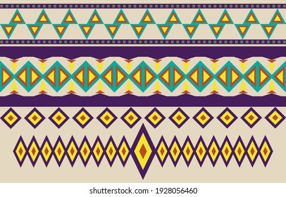 Colorful Abstract African Ethnic Element Geometric Pattern Design For Background Or Wallpaper. Fabric Pattern Vector Illustration