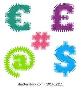 Colorful abstract alphabet symbols