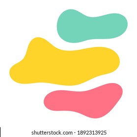 Colorful abstract amoeba banners flat design elements. Vector illustration.