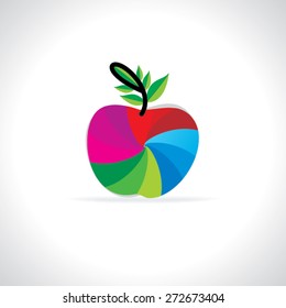 colorful abstract apple vector illustration 