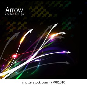 Colorful abstract arrow wave vector background.