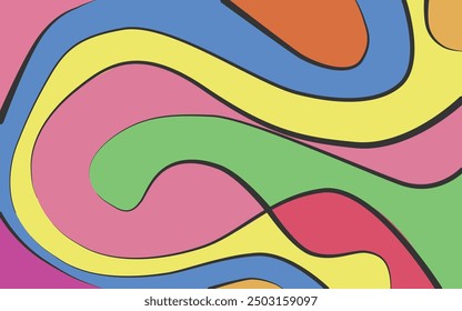 Colorful abstract art background. a combination of wave motifs and geometric shapes. It can be used for presentation backgrounds, social media, wallpapers, and posters.