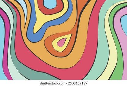 Colorful abstract art background. a combination of wave motifs and geometric shapes. It can be used for presentation backgrounds, social media, wallpapers, and posters.