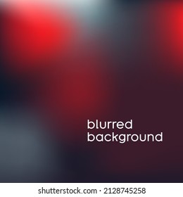 Colorful Abstract Art Blurred Background Vector. Beautiful Bright Red And Dark Blue Mesh Gradient Graphic, Modern Fancy Wallpaper Pattern. Defocused Illustration For Banner, Cover, Backdrop.