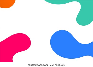 Colorful Abstract Art Composition Featuring Wavy Organic Shapes and Bright Contrasts