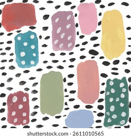Colorful abstract art with shapes and spots