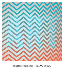 Colorful abstract artwork featuring a dynamic zigzag pattern blended with a blue to red gradient. Perfect for modern and creative backgrounds, graphic designs, or artistic applications. Art concept.