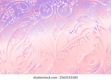 Colorful abstract artwork featuring intricate patterns and soft gradients of pink and purple