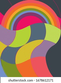 Pintura abstracta colorida adecuada como fondo o plantilla. Contiene una ilustración vectorial con temática arcoiris.
