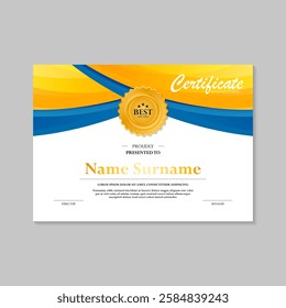 colorful abstract award certificate design