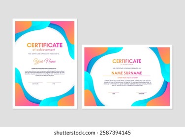 colorful abstract award certificate design template
