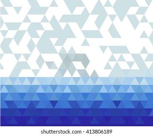 colorful abstract background with blue triangles
