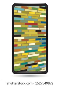 Colorful abstract background with bricks. Modern screen design for mobile application