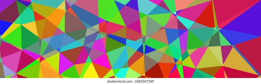 Fondo abstracto colorido con Formas brillantes del polígono que forman un patrón geométrico dinámico y juguetón.