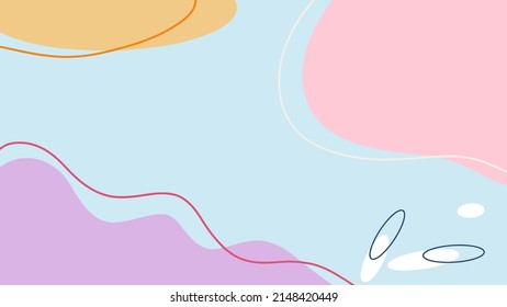 Colorful Abstract Background Or Children Playground Banner Design Element. Vector Overlay Colorful Spotty Pattern Of Geometric Shape, Line And Dot In Trendy Memphis Animation 80s-90s Style.