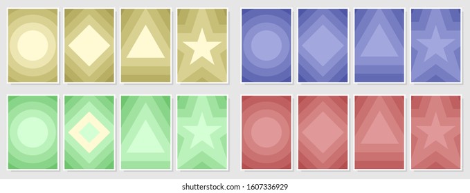 Colorful abstract background with circle, square, triangle and star shapes