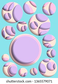 Colorful, abstract background with circles of different sizes. Multi-layered circles in paper cut style. Vector illustration.
