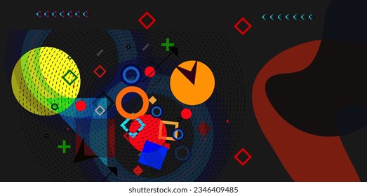 Farbiger abstrakter Hintergrund mit Kreise und Linien. Vektorgrafik