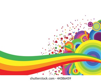 colorful abstract background of colored lines and circles