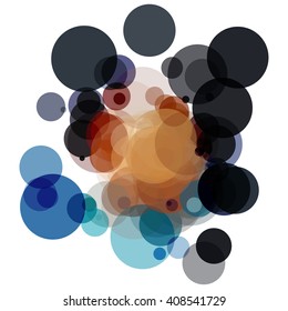 Colorful abstract background is created from circles. Simple elements of design for creation of more difficult ideas.