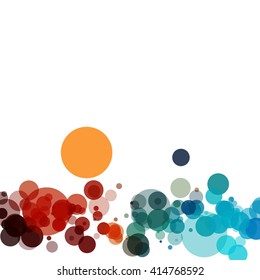 Colorful abstract background is created from circles. Simple elements of design for creation of more difficult ideas.