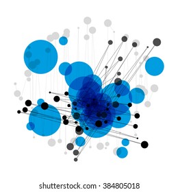 Colorful abstract background is created from simple lines and circles. Simple elements of design for creation of more difficult ideas.