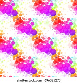 Colorful abstract background is created from simple circles. Simple elements of design for creation of more difficult ideas. Colorful ink balls on white