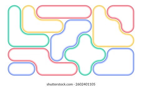 Colorful abstract background with creative metaball pattern design. Bright color liquid geometric shapes composition. Collage for UI template