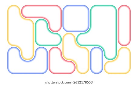 Colorful abstract background with creative metaball pattern design. Bright color liquid geometric shapes composition. Collage for UI template