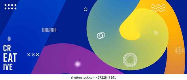 Fondo abstracto colorido con Formas y patrones creativos
