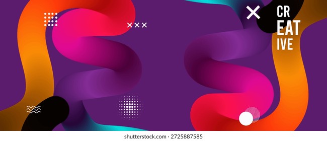 fundo abstrato colorido com texto criativo e formas