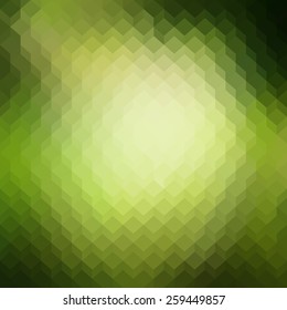 Colorful abstract background with cubes. Forest green bright spring summer texture. Seamless pattern. Vector illustration 