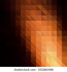 Colorful abstract background from dark brown and orange triangles. Vector pattern of colored geometric shapes.