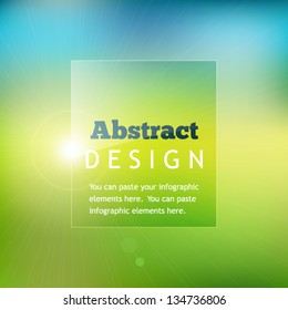Colorful abstract background with defocused grass and sky and circle of light