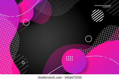 Colorful abstract background design - Liquid shapes with trendy gradients on black - Isolated vector