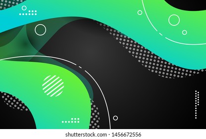 Colorful abstract background design - Liquid shapes with trendy gradients on black - Isolated vector