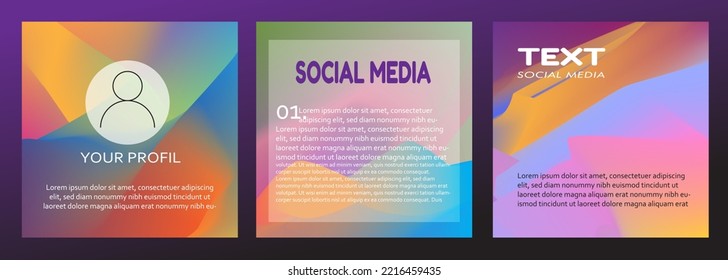 Colorful abstract background design template for social media posts. suitable for your branding or marketing business. color gradation yellow orange magenta purple.