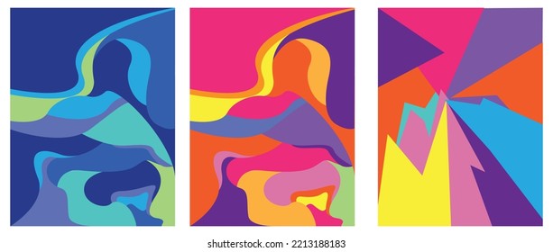 Colorful abstract background designs. Tribal paint template.