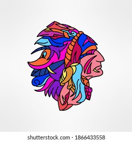 colorful abstract background with doodle style