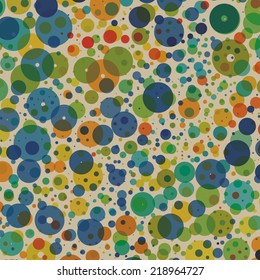 Fondo abstracto colorido con puntos, anillos, burbujas