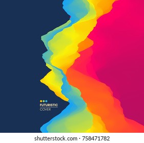 Fondo colorido y abstracto. Efecto dinámico. Estilo de tecnología futurista. Ilustración vectorial de movimiento.