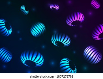 Colorful abstract background with dynamic gradient circle. Abstract website landing page with circles and dots. Vector EPS 10.
