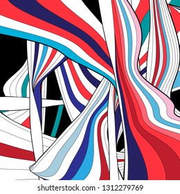 Colorful abstract background with a dynamic simt contour waves