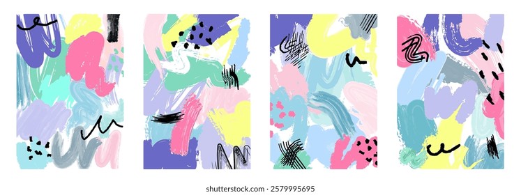 Colorful abstract background with expressive brushstrokes, bold splashes, and artistic textures. Perfect for modern designs, branding, packaging, social media, and web projects. 