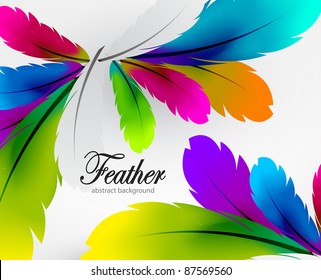 Colorful abstract background. Feather