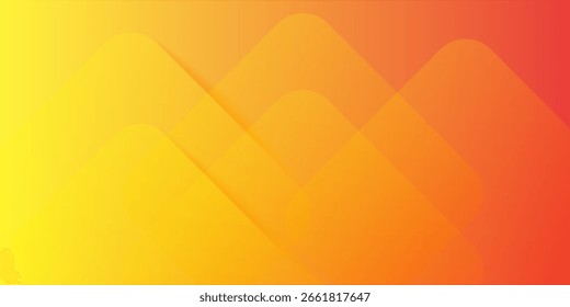 Colorful abstract background featuring overlapping geometric diamond shapes in warm gradient tones of yellow, orange, and red. 