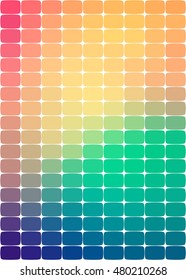 Colorful abstract background featuring rounded rectangles in all colors of the rainbow. Perfect for vibrant digital designs, modern web backgrounds, and creative graphic projects.