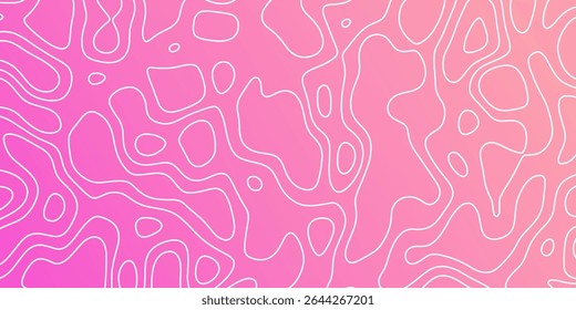 Colorful abstract background featuring wavy lines in pink and white hues