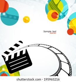 Colorful abstract background with film and clapper