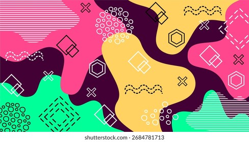 Fondo abstracto colorido en estilo plano